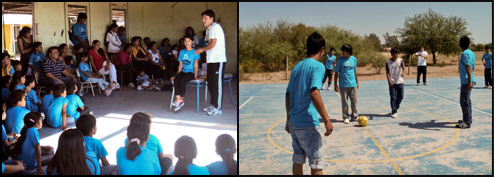 1) Charla de primeros auxilios para alumnos, maestros y papás. 2) Futbol